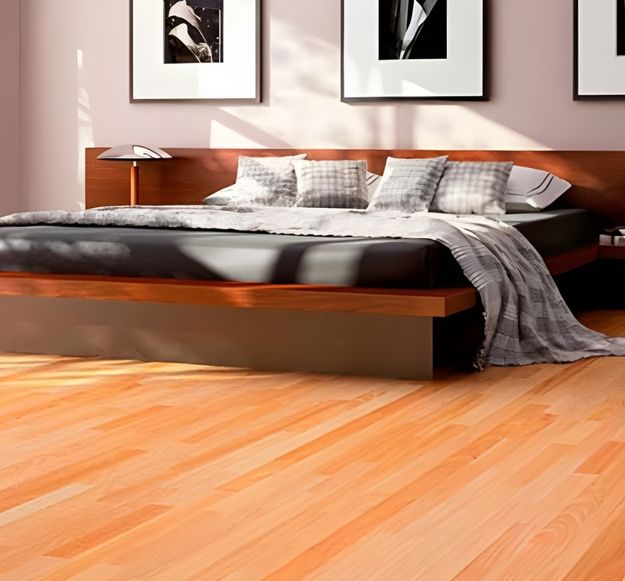 Exemplo de piso de madeira bem acabado